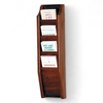Wooden Mallet 4-POCKET Cascade Brochure Rack, Mahogany. Fixed Price $130.49.