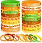 Junebrushs 24PCS Thanksgiving Silicone Bracelets Rubber Wristbands Yellow. Fixed Price $17.99.