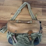 New Mulholland Brothers Messenger Bag Canvas Leather Nwt Anglers Satchel. Fixed Price $39.99.