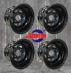 (4) Ezgo Club Yamaha Golf Cart 10"X7" Offset 2.5+4.5 Black Steel Wheels. Fixed Price $154.99.