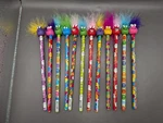 12 Raymond O'smiles Tip Topz Number Pencils For Kids With Toppers. Fixed Price $16.00.