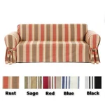 Twill Cotton Stripe Sofa Loveseat Chair Slip Cover In 5 Colors. Fixed Price $79.99.