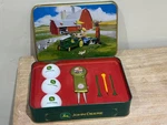 John Deere Golf Balls Tees Divot Tool And Collector Tin Set New Opened Box. Fixed Price $19.95.