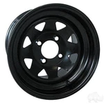 Red Hawk TIR-402 Steel Wheel Bold Black Finish 12X7.5 Offset 3.45 Durable. Fixed Price $143.10.