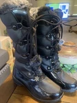 Totes Boots Lisa Wedge Waterproof Size 7 Black With Fur. Fixed Price $17.50.