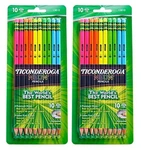 Dixon Ticonderoga NO.2 Pencils, Assorted Neon, 10-PACK (2-PACK). Fixed Price $14.99.