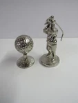 Set Of 2 Pewter Male Golfer And Ball On Tee Paperweights Free Shipping. Fixed Price $12.95.