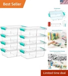 8 Pack 1.5QT Clear Pencil Box With Removable Divider, Plastic Case Cra.... Fixed Price $48.74.