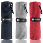 Handy Picks Microfiber Golf Towel (16" X 16") With 16", Black/grey/red. Fixed Price $15.99.