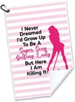I'd Grow To Be Super Sexy Golfing Lady Polyester 23.6X15.7 In, White. Fixed Price $23.99.