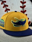 Tampa Bay Devil Rays New Era Hat Club 59FIFTY Fitted Gold Navy Size 7 Ds. Fixed Price $59.99.