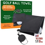 Waterproof Golf Ball Towel Wet Inside Dry Outside With Retractable Keychain. Fixed Price $22.64.