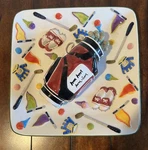 World Bazaar Chip/dip Ceramic Platter Golf Bag Holds Dips 13 X. Fixed Price $23.00.