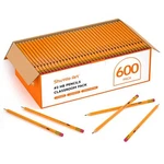 Woodcased #2 Hb Pencils 600 Pack Sharpened Yellow With Erasers Bulk. Fixed Price $51.33.