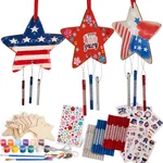 Artcreativity Patriotic Diy Wind Chime Kit For Kids - 9 Pack Wooden. Fixed Price $25.48.