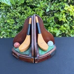 2PC Vtg Golf Bookends Mcewan (C1865) & Philp (C1840) Clubs W/balls. Fixed Price $14.86.