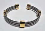 Sabona Stainless Steel Two Tone Flexible Magnetic Therapeutic Bracelet 6 1/2". Fixed Price $21.99.