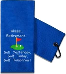 Touner Funny Golf Towel For Dad, Retirement Gifts 26X15 In, Blue. Fixed Price $23.99.