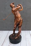 Professional Golfer Swinging Club Decorative Statue With Trophy Base 15". Fixed Price $99.99.