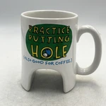 Golf Practice Putting Hole Coffee Mug Cup Gift Humor Funny Hallmark Shoebox. Fixed Price $22.97.