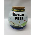 Ceramic Golf Themed Jar With Cork Top Bella Casa By Ganz. Fixed Price $14.45.
