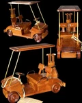 Golf Cart Mahogany Wood Desktop Hand Crafted Model Vietnam Made Nwt. Fixed Price $100.00.