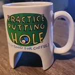 Golf Practice Putting Hole Coffee Mug Cup Gift Humor Funny Hallmark Shoebox New. Fixed Price $14.95.