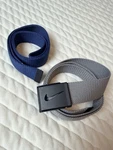 Nike Mens Golf Web Belt 1 Pack Gray/navy Fit Size Up To 42" Interchangeable. Fixed Price $19.99.