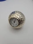 Sharp Quartz Silver/gold Plated Golf Ball Desk Top Paper Weight Clock Untested. Fixed Price $15.00.