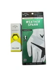 Callaway Golf Weather Spann Glove Worn On Left Hand Standard Large White. Fixed Price $25.00.