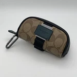Coach Golf Kit Balls Tees Divot Tool Zip Close Pouch Khaki/gunmetal/forest. Fixed Price $74.95.